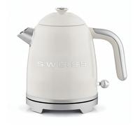 SWEISS Bouilloire électrique KTS8 Vintage – 1L, Inox, 1000W, Arrêt auto, Base pivotante 360° Beige