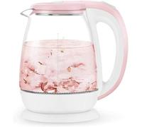 Bouilloires, bouilloires, en verre et en acier inoxydable 1,8 L, bouilloire d'eau sans fil avec LED illuminée, bouilloire de thé à ébullition rapide, arrêt automatique et protection à ébullition