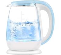 Bouilloires, bouilloires, en verre et en acier inoxydable 1,8 L, bouilloire d'eau sans fil avec LED illuminée, bouilloire de thé à ébullition rapide, arrêt automatique et protection à ébullition