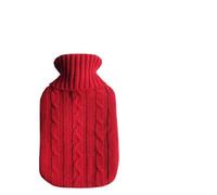 Bouillote Grand sac d'eau chaude de 2000 ml avec housse en peluche d'hiver, chauffe-mains mignon, réutilisable, doux, grand, bouillotte(Red)