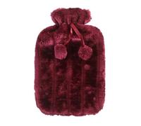 Bouillote Grande bouillotte de 2000 ml avec housse for chauffe-mains et pieds en peluche for l'hiver, bouteille d'eau fausse fourrure moelleuse for eau chaude(Rose red)
