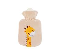 Sänger - Bouillotte en caoutchouc eau chaude ou froide avec housse velours - 0.8 L - Girafe - Beige