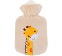 Sänger Bouillotte en caoutchouc Girafe – housse velours, 0,8 L, eau chaude ou froide – Beige