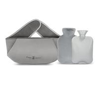 Bouillotte 1,2 l avec housse et ceinture 3 en 1, pour enfants, adultes et personnes âgées, en caoutchouc pour soulager la douleur au cou, aux épaules, au dos et à la taille
