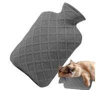 Bouillotte 1,2 l - Construction en PVC durable, bouchon anti-fuite, thérapie thermique 4 à 6 heures, housse polaire confortable Ltk | Idéal pour crampes, maux de dos, le cou, jambes, e