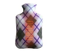 Bouillotte - 2 L anti-fuite rechargeable, sac d'eau chaude froide d'hiver avec housse - pour dortoir, randonnée, camping, école, étudiants, adolescentes, filles, femmes, amateurs de plein air