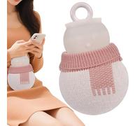 Bouillotte 320 ml étanche sur le thème bonhomme de neige avec housse | Bouillotte en silicone - pour femmes, maison, voyage, hiver, froid, Noël, détente, confort