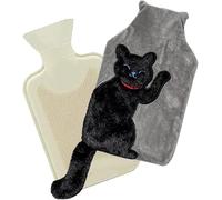 Bouillotte 3D Marco Paul - 1 litre - Bouillotte avec housse - Cadeau fantaisie britannique pour les amoureux des chats - Housse douce en peluche (chat)
