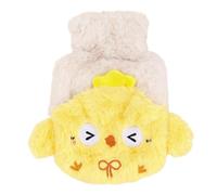 Bouillotte à eau - Chauffe-mains motif animal | 15 x 21 cm en PVC haute densité avec housse en peluche épaisse, veste amovible lavable pour cou, épaule, taille, main, jambe, corps, camping