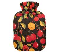 Bouillotte à fond noir avec housse souple, 2 L, pour réchauffer le ventre, l'arthrite, compresas calientes para el vientre