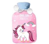 Bouillotte à housse polaire motif licorne peluche douce G