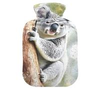 Bouillotte à suspendre en forme d'ours koala avec housse en velours pour soulager les douleurs au cou et aux épaules, taille M