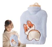Bouillotte animal en peluche | Bouillotte en peluche de dessin animé 900 ml | Grande capacité d'eau chaude, compresse douce et chaude, sac chauffant confortable pour les mains et les pieds