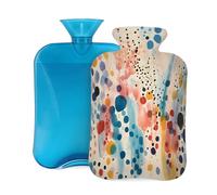 Bouillotte avec couvercle 2 L, taches d'encre colorées, bouillotte pour adultes, réchauffe/soulagement de la douleur