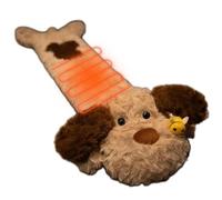 Bouillotte avec couvercle - Bouillotte de 75 cm de long avec imprimé chiens abeilles, coussin chauffant en peluche douce en fausse fourrure, thérapie par la chaleur pour la vie