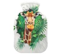 Bouillotte avec couvercle souple et trou 3D - Motif girafe - 2 l - Pour les muscles endoloris, les muscles endoloris