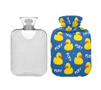 Bouillotte avec housse - 1 L - Motif canard - Pour soulager les douleurs au cou et aux épaules
