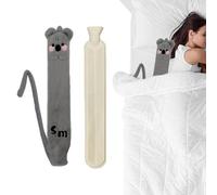 Bouillotte avec housse - 2 l - Bouillotte d'hiver longue - Chauffe-mains de grande capacité - Chauffe-lit avec housse douce pour le lit
