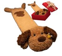 Bouillotte avec housse, 75 cm de long, en caoutchouc doux et chaud, motif abeille chien - Sac à eau chaude | pour la maison, l'hiver, l'école, l'extérieur, les voyages, l'hôtel, la nuit, les vacances