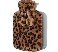 Bouillotte avec housse - Bouillotte de 1,8 l avec housse en fausse fourrure douce et pompons pour soulager la douleur, les douleurs menstruelles, les maux de dos et la chaleur confortable - Excellent