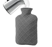 Bouillotte avec housse de 1,2 l | Chauffe-lit avec eau chaude, amovible, anti-fuite, rétention de chaleur 4 à 6 heures avec housse pour camping, voyage, école, hiver, cou, épaule et main