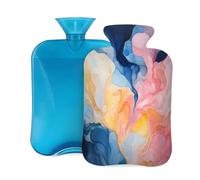 Bouillotte avec housse de 2 L, aquarelle abstraite pour adultes, réchauffement/soulagement de la douleur