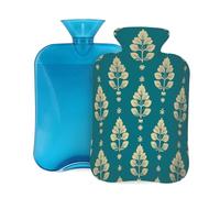 Bouillotte avec housse de 2 L, en forme de feuille classique pour adultes, pour soulager la douleur