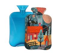 Bouillotte avec housse de 2 L, Line Art Manor Bouillotte pour adultes Chauffe-douleur/soulagement de la douleur