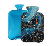 Bouillotte avec housse de 2 L, motif ligne Sky Ripple Line pour adultes, réchauffe/soulagement de la douleur