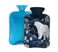 Bouillotte avec housse de 2 L, motif ours polaire pour adultes, réchauffe/soulagement de la douleur