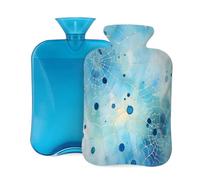 Bouillotte avec housse de 2 L - Toile d'araignée bleue - Bouillotte pour adultes - Pour soulager la douleur