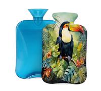 Bouillotte avec housse de 2 L - Toucan de forêt - Pour adultes - Soulage la douleur