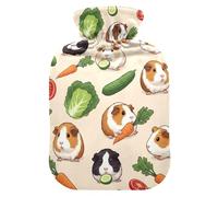 Bouillotte avec housse douce, chauffe-mains, mignon cochons d'Inde, crème végétale, bouillotte pour soulager la douleur, taille S
