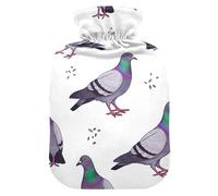 Bouillotte avec housse douce, chauffe-pieds avec housse douce, jolie bouillotte en forme de colombe violette pour chauffe-pieds, soulagement de la douleur, taille S