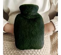 Bouillotte avec housse en fausse fourrure moelleuse super douce pour les mains, pour homme et femme, pour soulager la douleur (vert, 2 l)