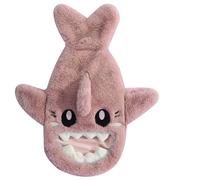 Bouillotte avec housse en peluche lavable 1 L, requin mignon, sac d'eau chaude douce, anti-explosion et anti-fuite avec ouverture, bouteille chauffante d'hiver pour soulager la douleur, c