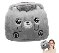 Bouillotte avec housse en peluche ours mignon et poche chauffe-mains 1250 ml, sac d'eau chaude pour soulager la douleur, anti-fuite, hiver pour femme, Noël Style 1