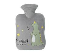 Bouillotte avec housse en peluche, sac d'eau chaude en PVC souple, pochette chauffe-mains pour femmes et hommes, soulagement du confort d'hiver, gris, idéal