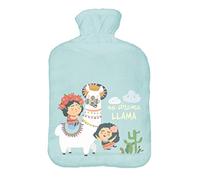 Bouillotte avec housse en polaire douce en caoutchouc avec couvercle 2 litres belle couverture en molleton Lama 4 [092]