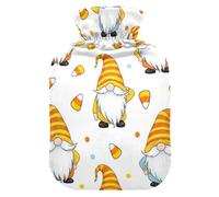 Bouillotte avec housse en velours pour soulager les douleurs au cou et aux épaules Motif nains de nains blancs Taille S