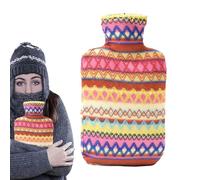 Bouillotte avec housse - Petite bouillotte de 2 L - Tendance - Compresse chaude pour l'hiver froid - Pour , femmes, hommes, jeunes, personnes âgées