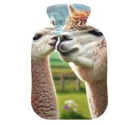 Bouillotte avec housse souple - Chauffe-pieds avec housse souple - Motif lama - Mignon alpaga - Pour soulager la douleur - Taille M