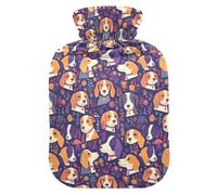 Bouillotte avec housse souple, motif tête de chien mignon, 1 l