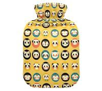 Bouillotte avec housse souple Motif visages d'animaux mignons 2 l