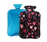 Bouillotte avec housse souple pour la Saint Valentin Rouge Love Element 2 litres pour soulager la douleur, chauffe-mains et pieds