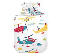 Bouillotte avec housse souple pour les pieds - Avec housse souple - Avions et hélicoptères - Pour soulager les douleurs au cou et aux épaules - Taille M