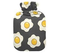 Bouillotte avec housse souple pour soulager la douleur avec motif œufs au plat