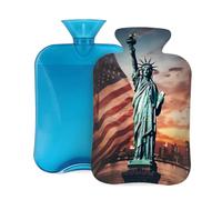 Bouillotte avec housse souple, statue de la Liberté 2 litres pour soulager la douleur, chauffe-mains et pieds