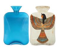 Bouillotte avec housse, texture parchemin égyptien, religion ancienne, sac d'eau chaude de 2 L pour soulager la douleur, cou doux et épaules, chauffe-mains et pieds, compresse chaude et froide pour