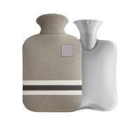 Bouillotte avec housse tricotée durable 1 L/2 L pour soulager la douleur, thérapie par le chaud et le froid, chauffe-mains et pieds (gris, 1 000 ml)